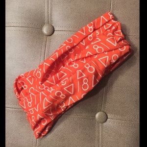Yoga Headband Wanderlust Orange & White